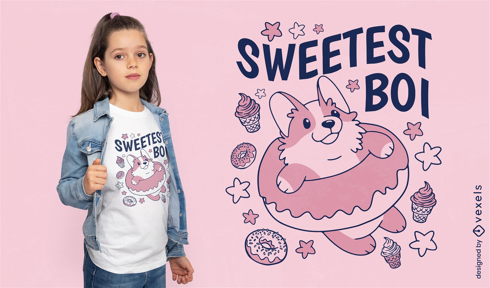 Design de camiseta de cachorro Sweets corgi