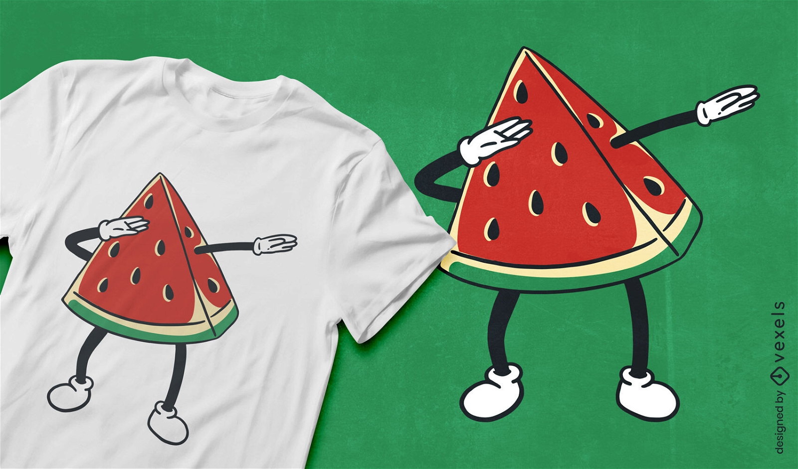 Watermelon slice dabbing t-shirt design