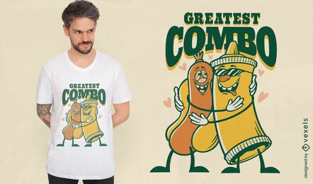 Diseño de camiseta de mejores amigos de salchicha y mostaza.