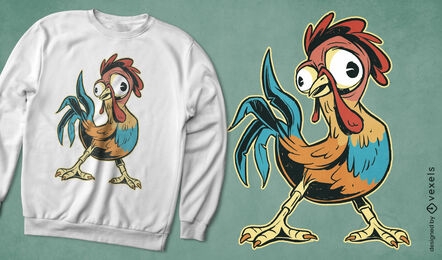 Rooster farm animal cartoon t-shirt design