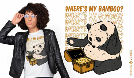 Diseño de camiseta de bambú panda confundido