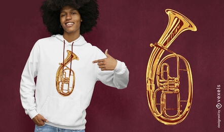 Design de camiseta de instrumento musical Tenorhorn