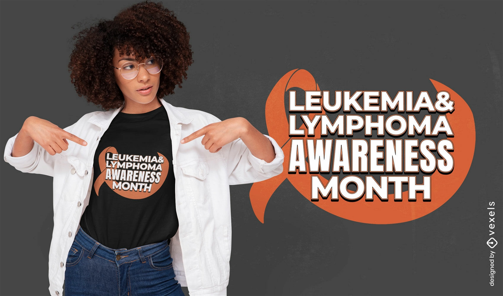 Diseño de camiseta de concientización sobre leucemia y linfoma.