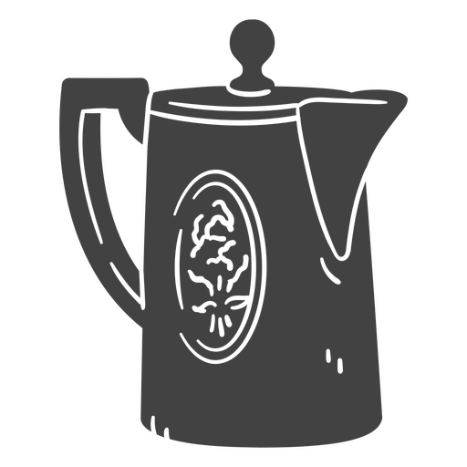 Coffee pot image in silhouette PNG Design