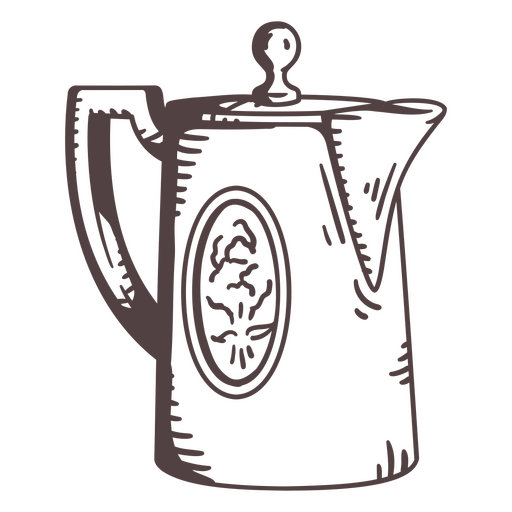 Strichbild der Kaffeekanne PNG-Design