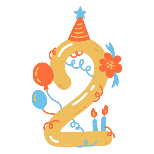 Tolle Designs für die zweite Geburtstagsfeier PNG-Design