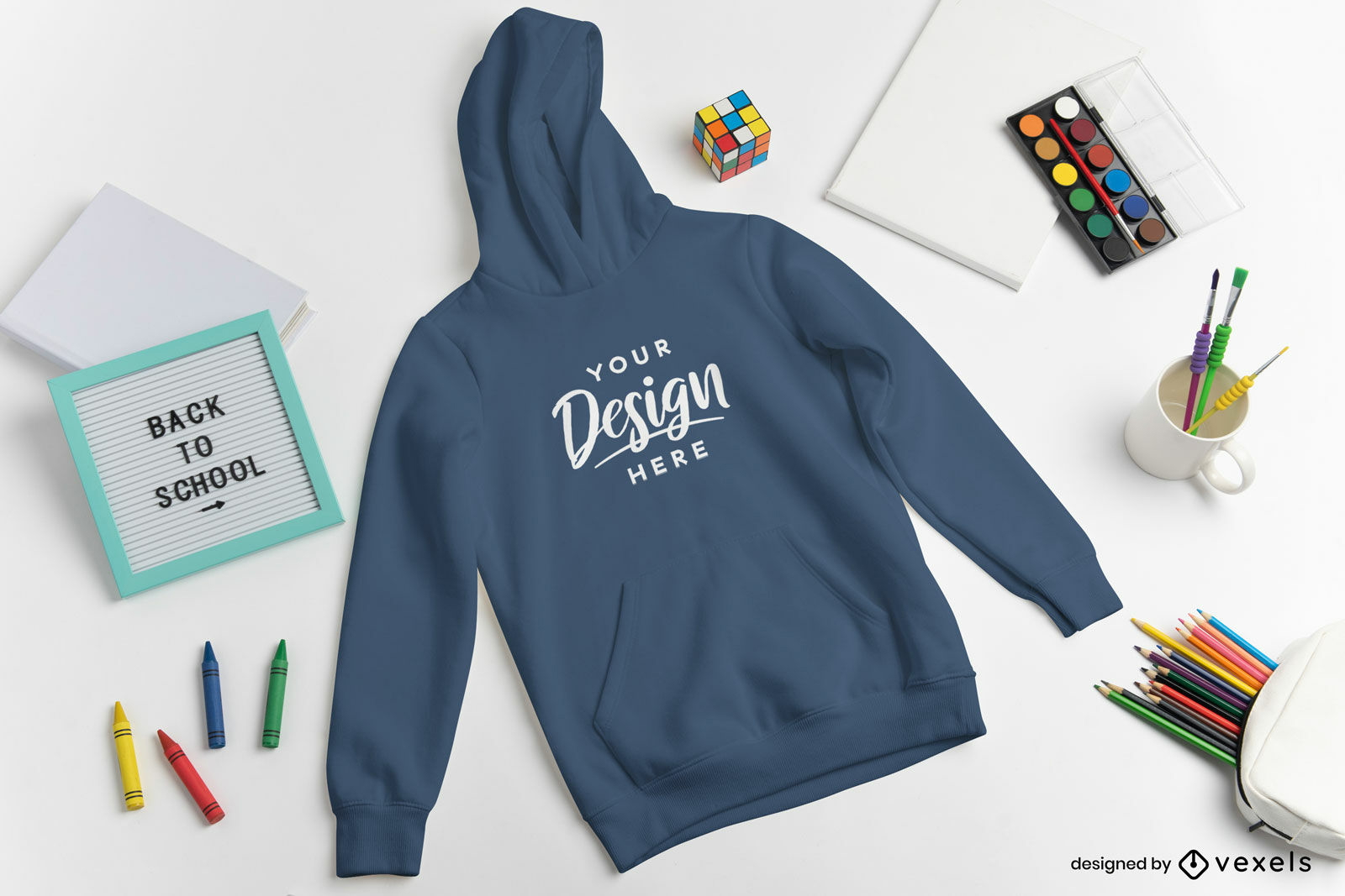 Back to school hoodie mockup