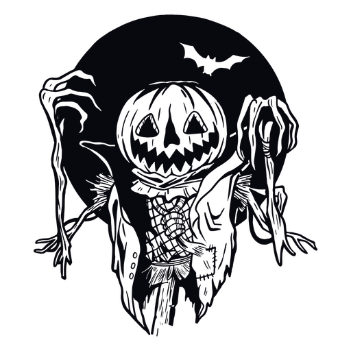 Design PNG E SVG De Halloween De Alto Contraste De Vampiro Para Camisetas