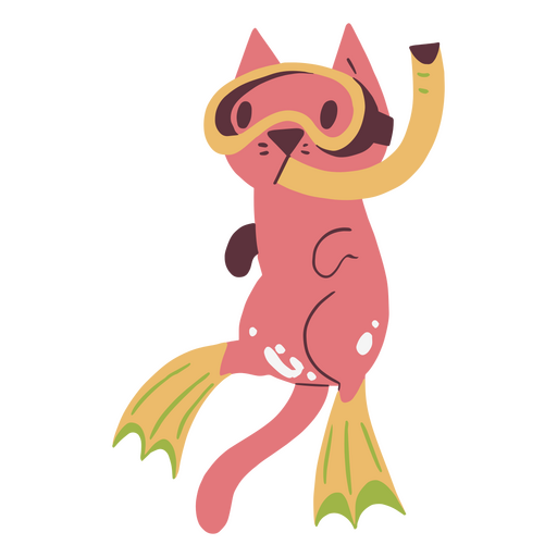 Personagem de esporte aquático de gato Desenho PNG