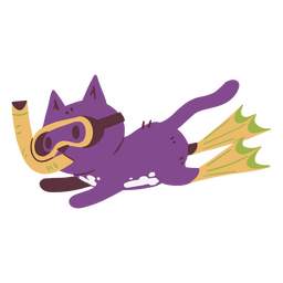 Katze schnorchelt Charakter PNG-Design