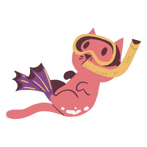 Personagem de snorkel de gato Desenho PNG