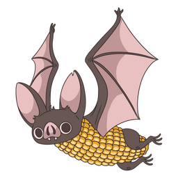 Corn bat character cartoon PNG Design Transparent PNG
