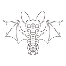 Front corn bat animal character stroke PNG Design Transparent PNG