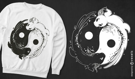 Yin yang axolotl animals t-shirt design