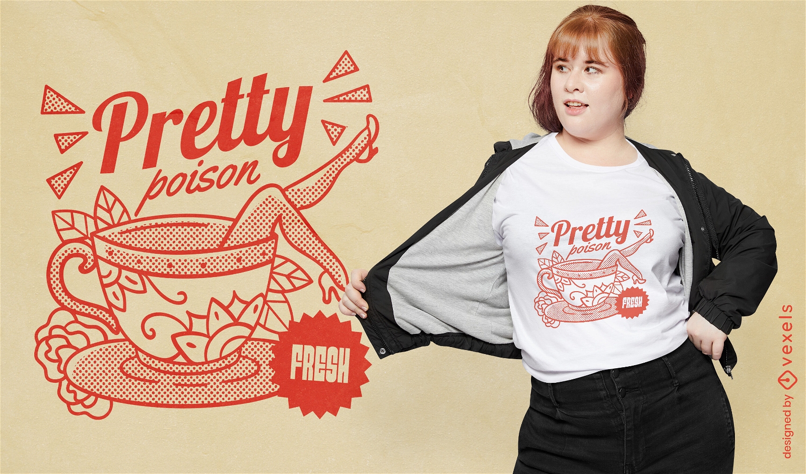 Pretty poison tea t-shirt design