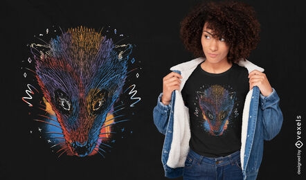 Realistic possum animal t-shirt design
