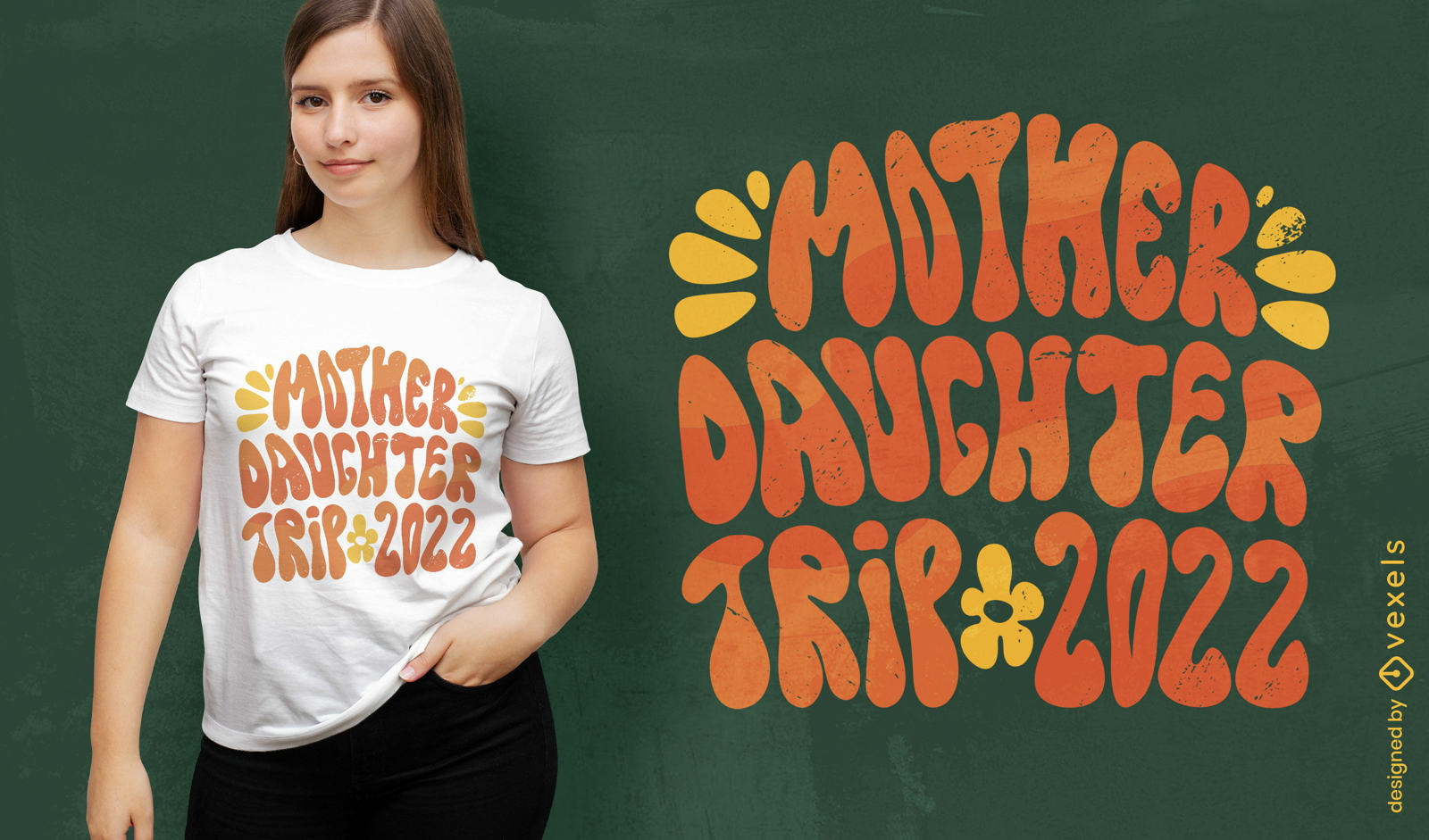 Design de t-shirt de citação groovy mãe filha