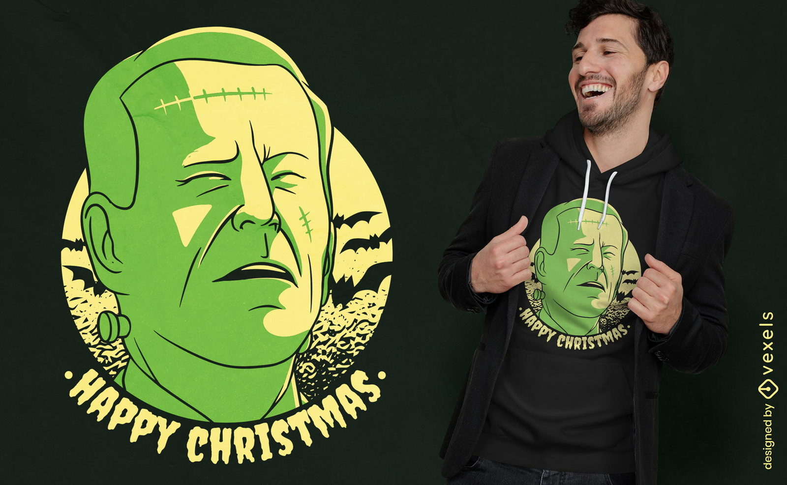 Diseño de camiseta de parodia de frankenstein biden