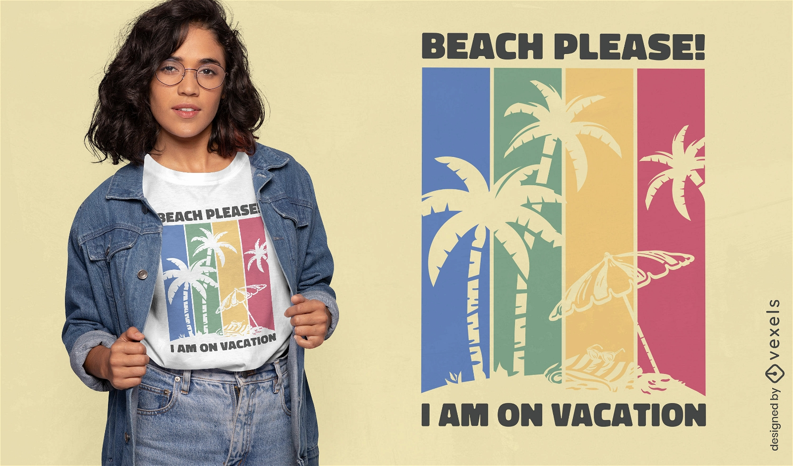 Diseño de camiseta de vacaciones de verano en la playa.