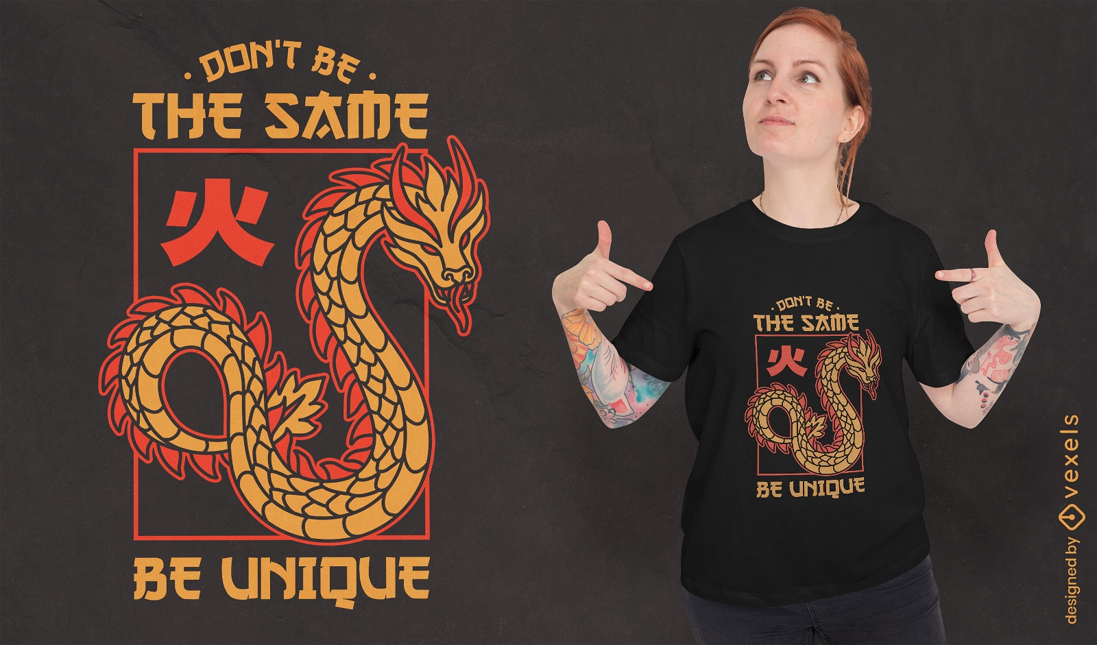 Diseño de camiseta de monstruo dragón chino