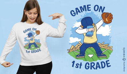 Baseball dabbing kid t-shirt design