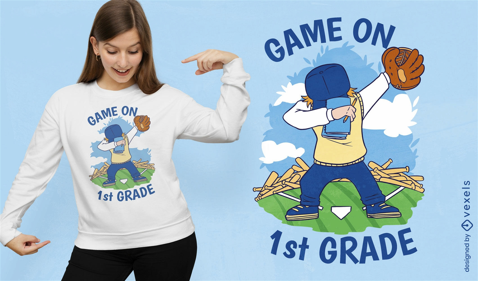 Baseball tupfendes Kinder-T-Shirt-Design