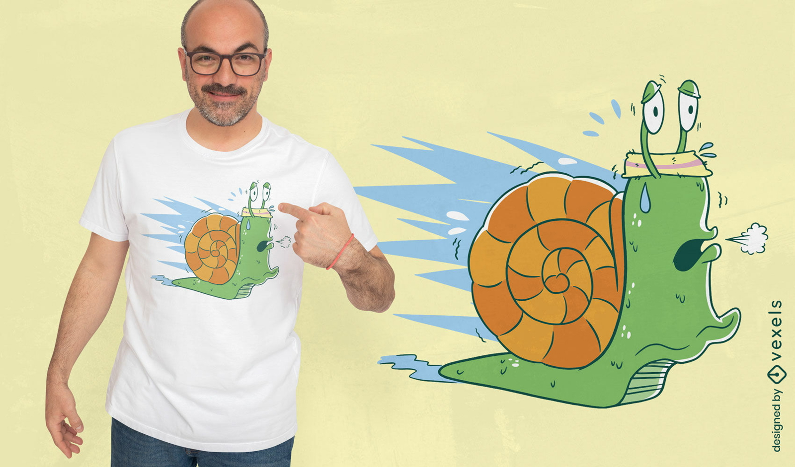 Sweating fitness snail t-shirt design