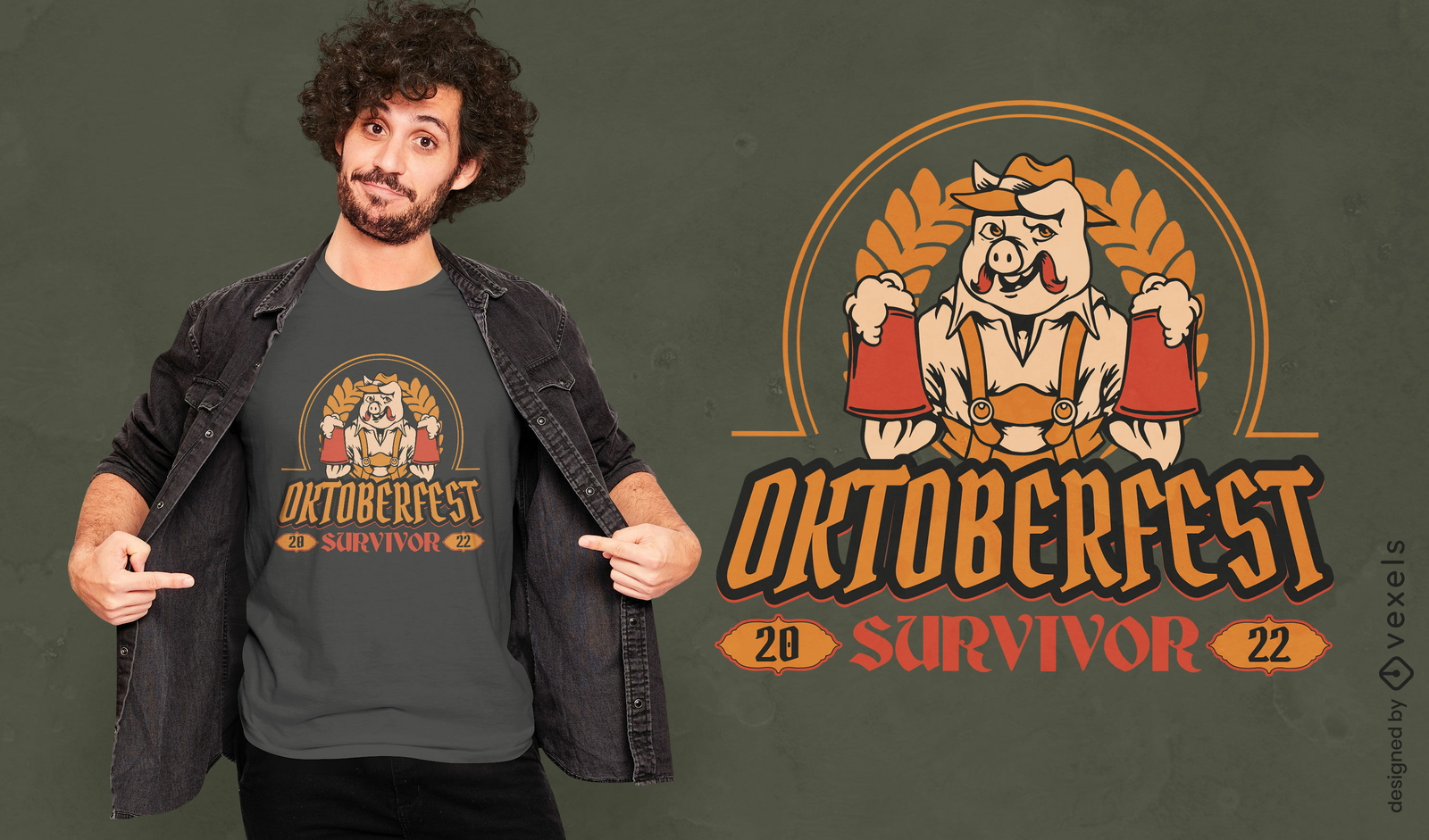 Diseño de camiseta de sobreviviente de Oktoberfest