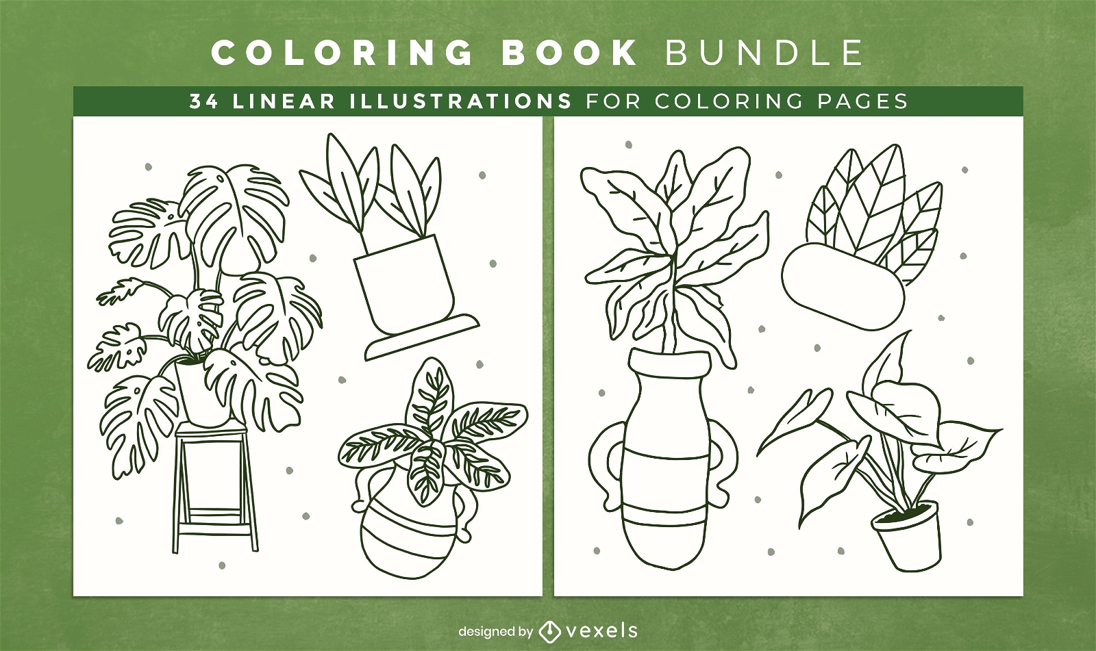House plants coloring book KDP interior design