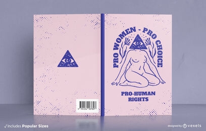 Diseño de portada de libro de útero feminista esotérico