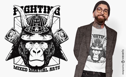 Gorilla-Samurai-T-Shirt-Design