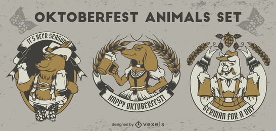 conjunto de animales de oktoberfest