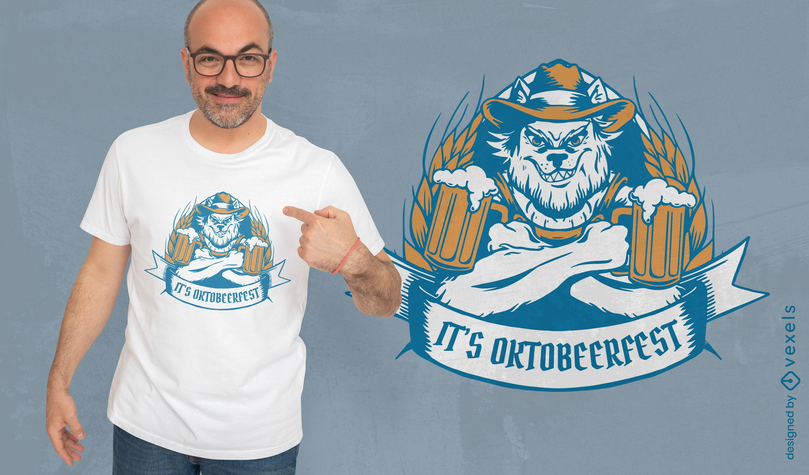 Diseño de camiseta con cita de lobo de Oktoberfest