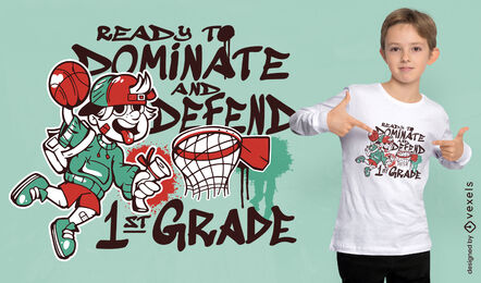 Child playing basketball t-shirt design