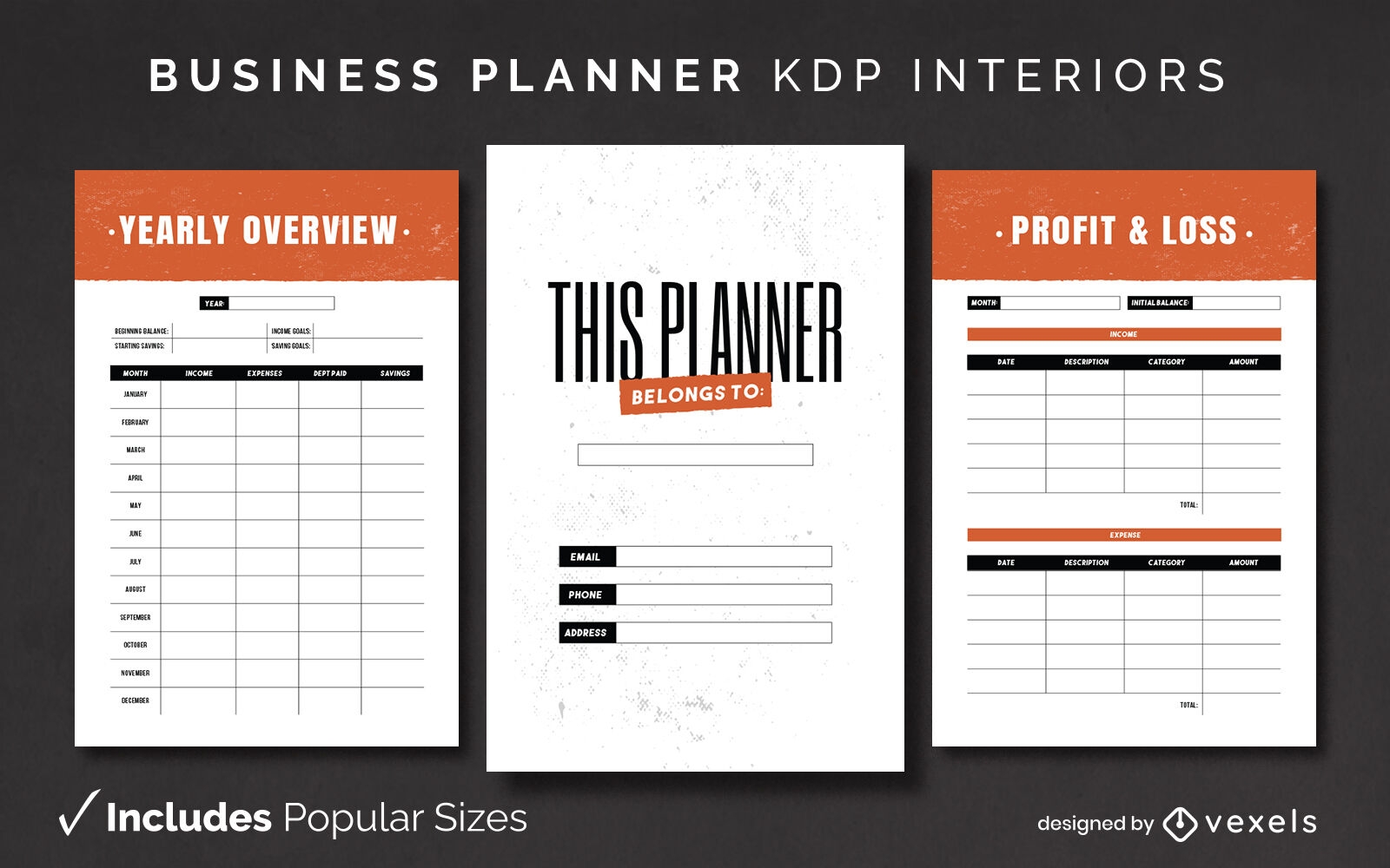 Business planner Diary Design Template KDP