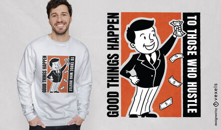 Money hustle quote t-shirt design