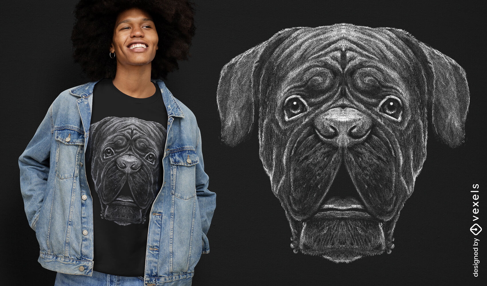 Diseño de camiseta realista de perro Dogo de Burdeos