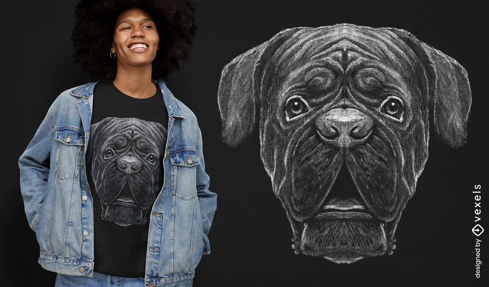 Dogue de Bordeaux Hund realistisches T-Shirt-Design