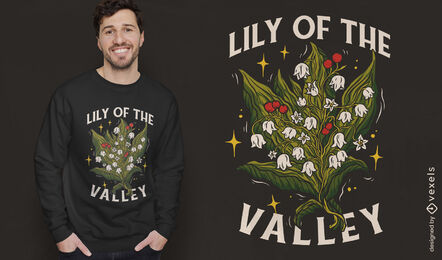 Lilienblumen und Pflanzen-T-Shirt-Design