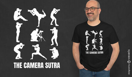 Design de t-shirt de silhuetas de fotógrafos