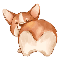 Süßer Aquarell-Hinterncorgi PNG-Design