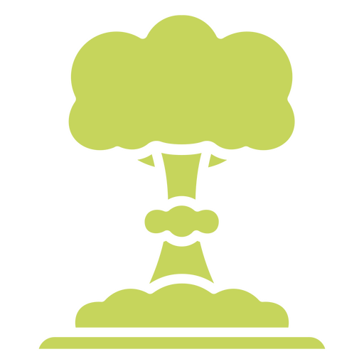 Icono de explosión nuclear verde Diseño PNG