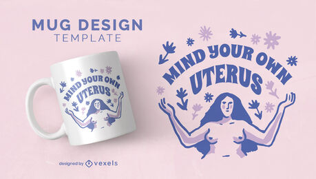 Design de caneca de direitos reprodutivos femininos