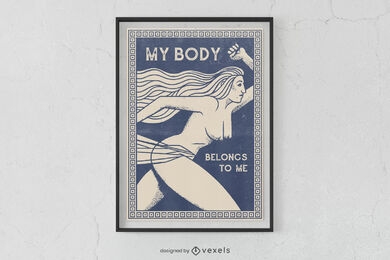 Design de cartaz de autonomia do corpo da mulher