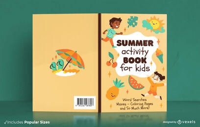 Kinder im Sommerbuchumschlagdesign