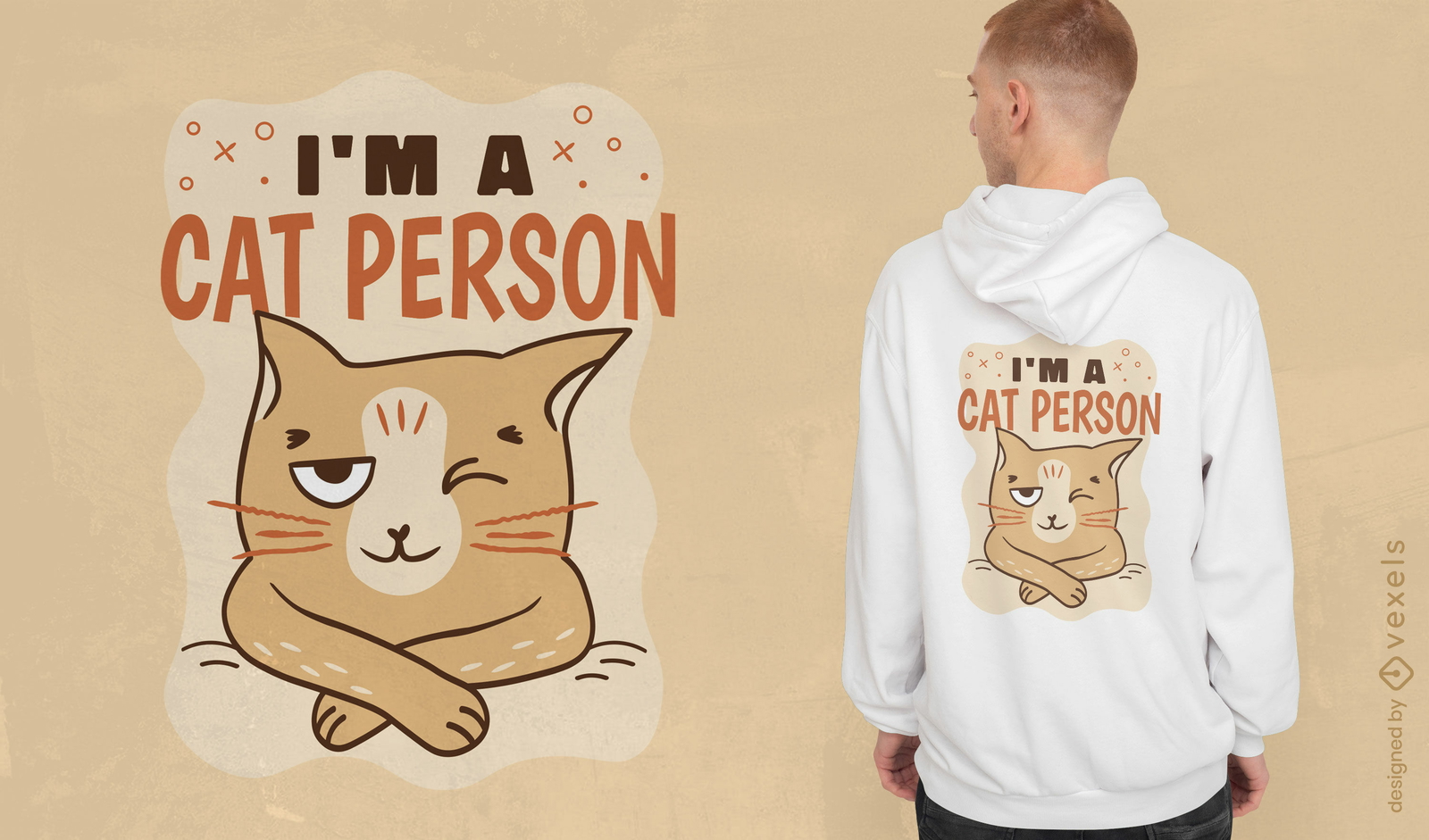 Diseño de camiseta de cita de persona gato