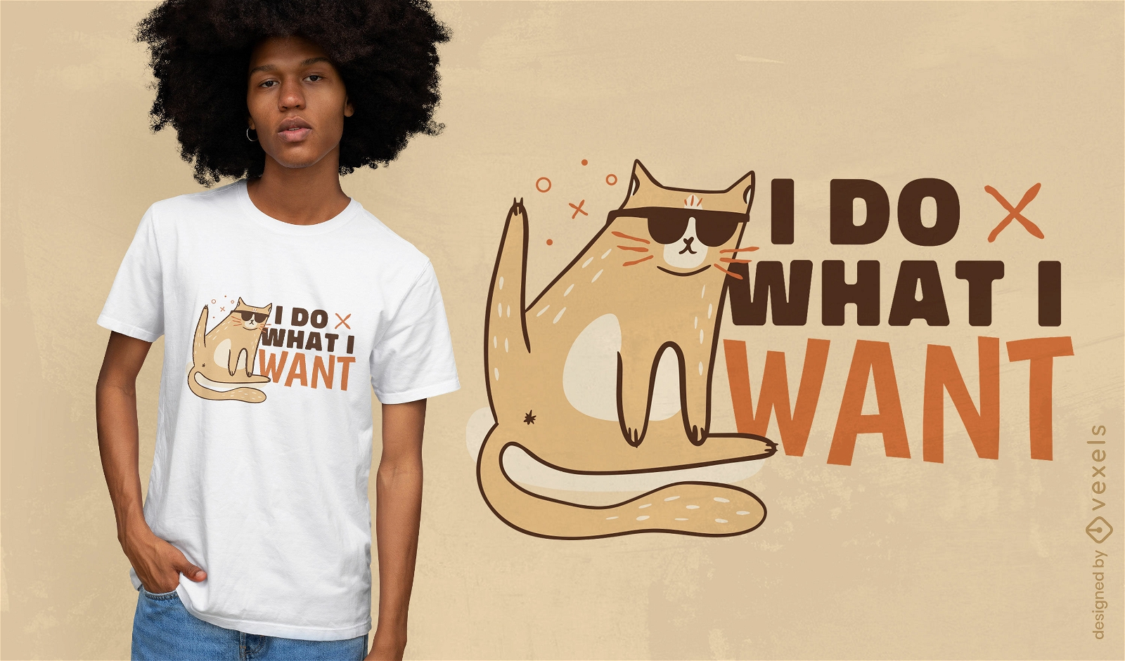 Tun Sie, was ich will, lustiges Katzen-T-Shirt-Design