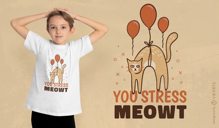 Estrésame diseño de camiseta de gato