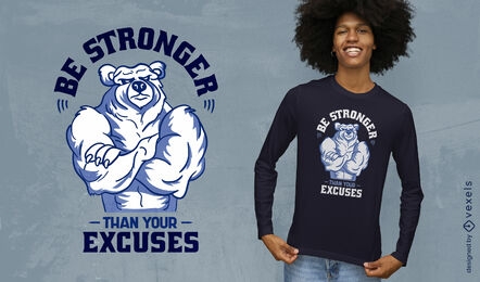 Stronger than your excuses gym t-shirt design