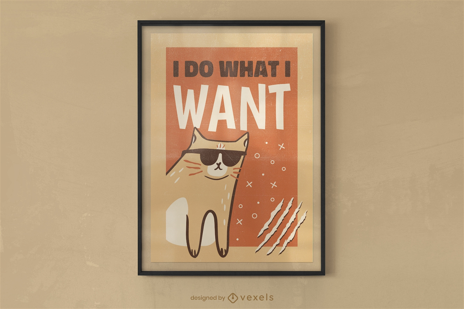 Cat with sunglasses poster design
